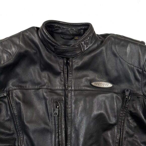 Harley Davidson FXRG Leather Jacket Mens Large Padded Armor 3 in 1 Heavyweight - Picture 4 of 16